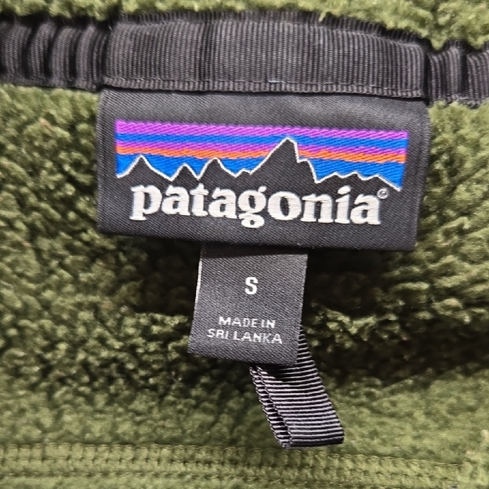 Patagonia Dark Olive Green Hooded Sherpa Fleece Jacket Size Small - Picture 2 of 13